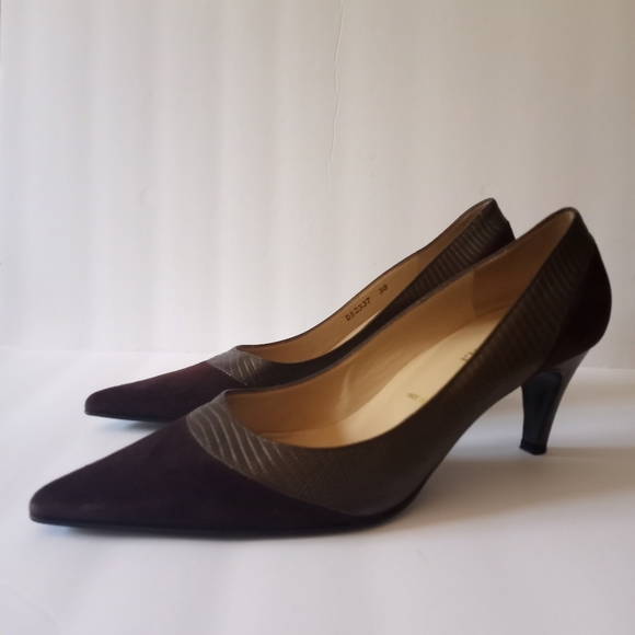 Brunomagli Dark Brown Pointy Toe Pumps Size 38 - Picture 13 of 13